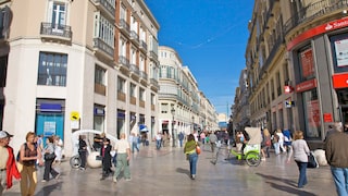 Protest in spanischen Ferienorten: Blick auf das Stadtzentrum von Málaga mit einer belebten Einkaufsstraße