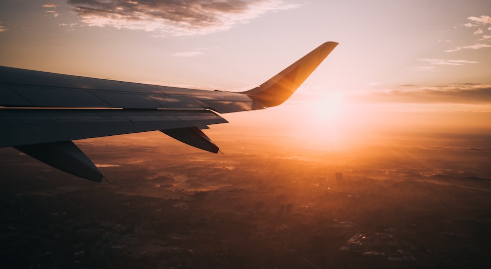 Blick aus einem Flugzeug