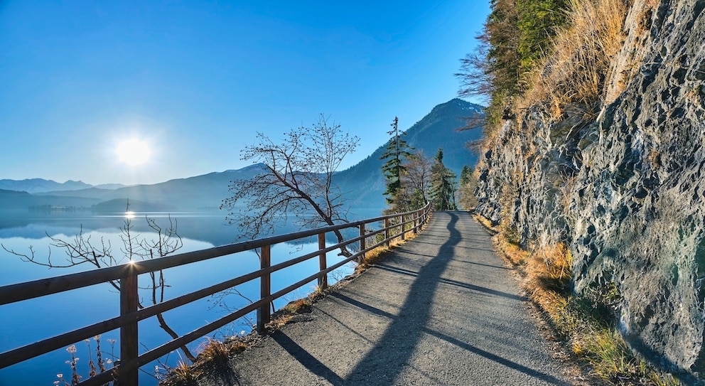 Radweg am Walchensee in Bayern