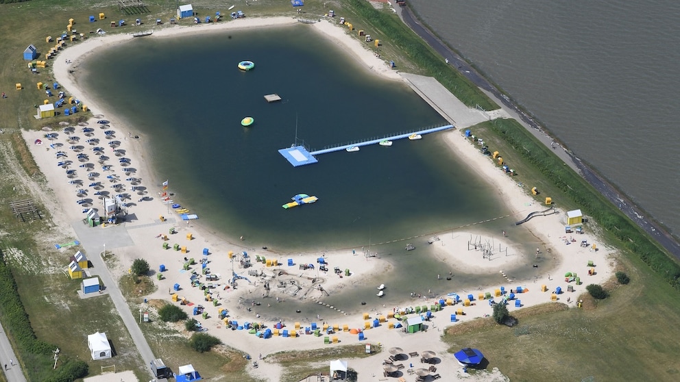 Dieser Meerwasser-See in Butjadingen in Niedersachsen ist weltweit einzigartig