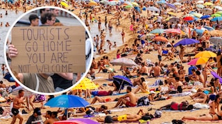 Die Einwohner Barcelonas gehen gegen den Massentourismus auf die Straße