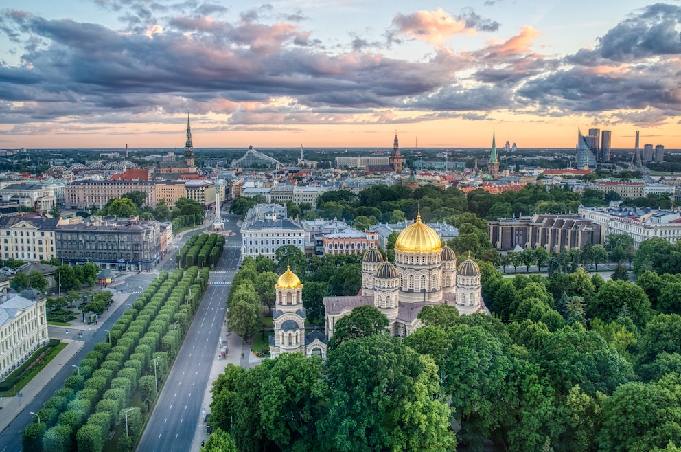 Die Skyline von Lettlands Hauptstadt Riga