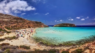 Der Rabbit Beach befindet sich auf der italienischen Insel Lampedusa vor Sizilien