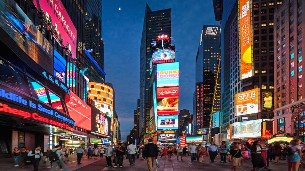 Der New York Times Square ist natürlich auf Platz 1 im Ranking