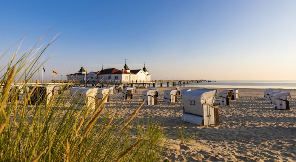 Das Seeheilbad Ahlbeck auf Usedom. Die Ostseeinsel ist ganzjährig ein beliebtes Urlaubsziel