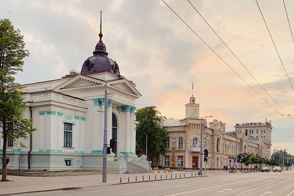 Stefan cel Mare Boulevard in Chişinău, der Hauptstadt der Republik Moldau