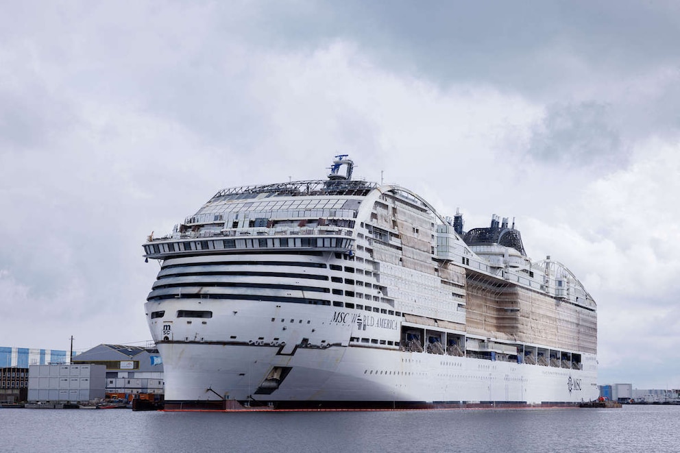 Das 333 Meter lange Kreuzfahrtschiff „MSC World America“ wird derzeit in Frankreich gebaut