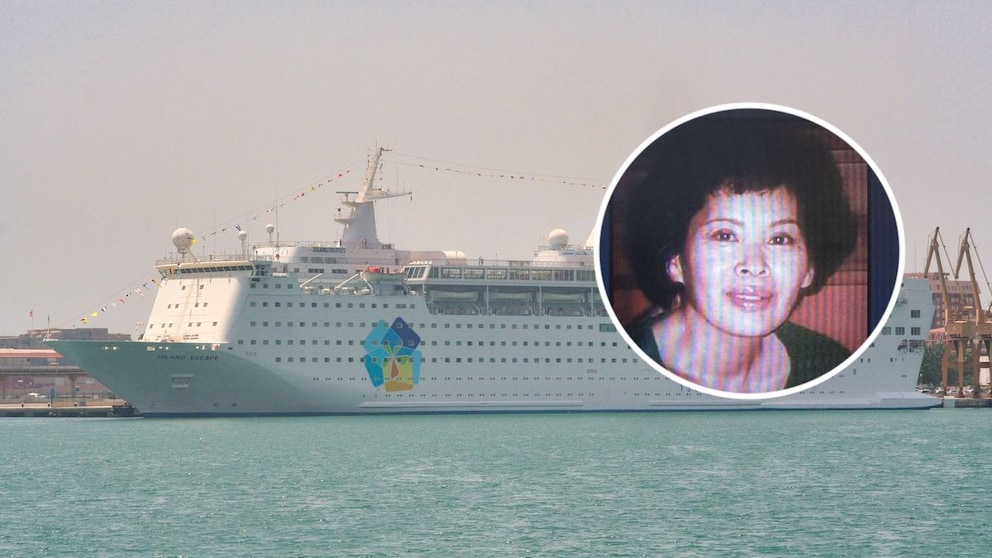 Micki Kanesaki starb auf dem Kreuzfahrtschiff „MS Island Escape“. Die Aufnahme des Schiffs stammt von 2006 – also genau aus jenem Jahr, in dem der Mord passierte. Fotos: Wikimedia Commons/Simon Hark / CC-BY-SA-4.0 / picture alliance / ZUMAPRESS.com | Paul Bersebach / Collage TRAVELBOOK