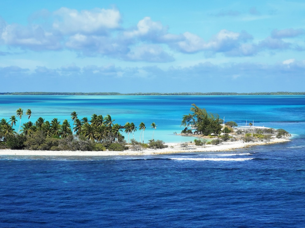 Blick auf das Atoll Fanning Island, das zu Kiribati gehört