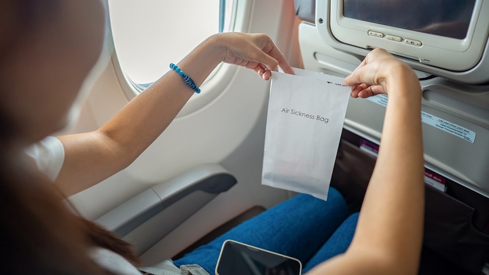 Kotztüte im Flugzeug