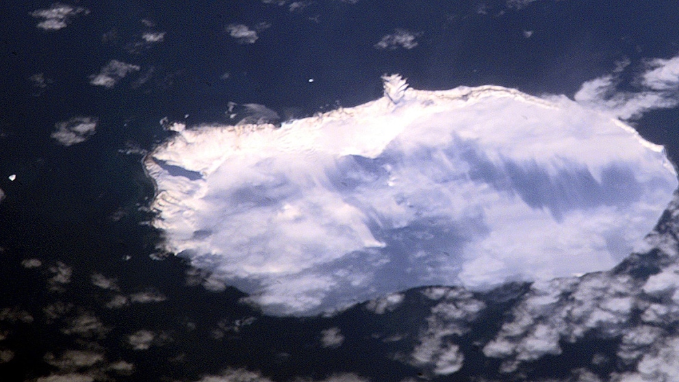 Die Bouvetinsel ist die einsamste Insel der Welt. Bei dem Bild handelt es sich um eine Satellitenaufnahme der US-Weltraumagentur NASAWikipedia/NASA / CC0 1.0 Universal