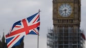 Ein Union Jack weht vor dem Big Ben