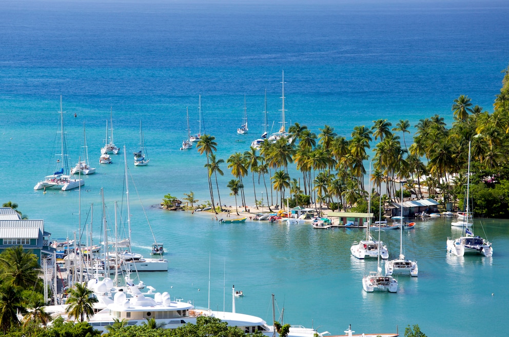 Segelboote vor St. Lucia