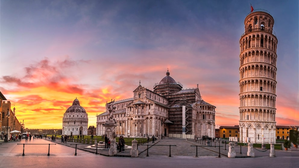 Die „rote Zone“ befindet sich etwa drei Kilometer entfernt vom schiefen Turm von Pisa