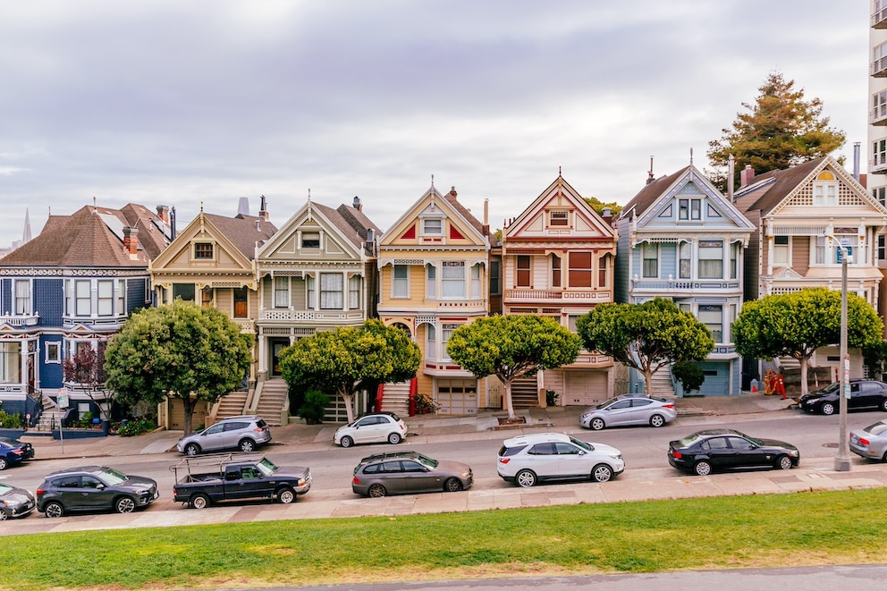 Die Painted Ladys am Alamo Square gehören zu den beliebtesten Fotomotiven San Franciscos