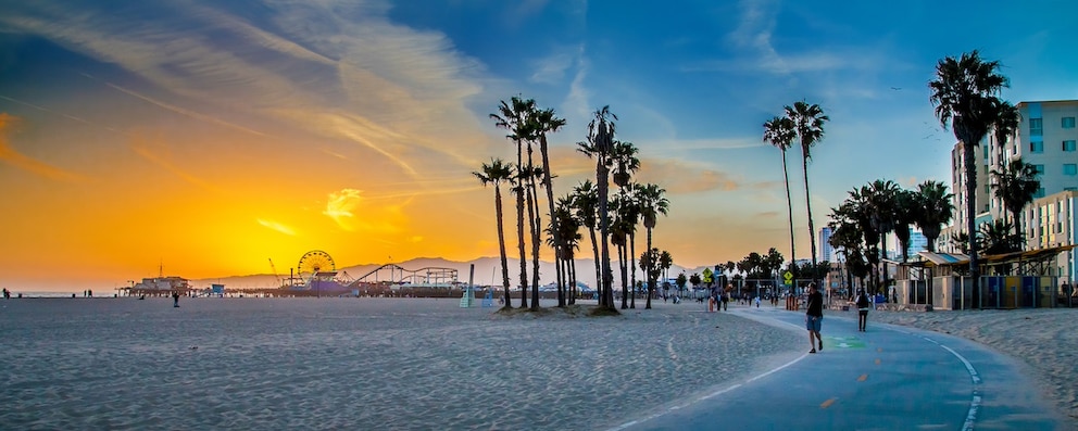 Am Venice Beach kann man Radfahren, Skaten – oder eben den Sonnenuntergang genießen