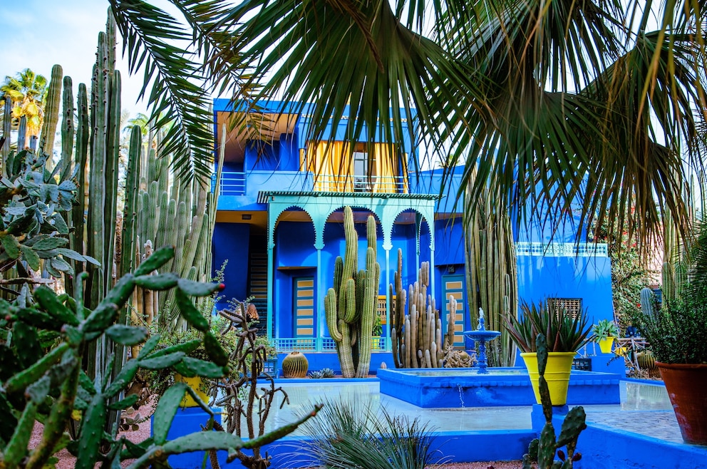 Jardin Majorelle ist ein exotischer Garten in Marrakesch