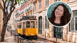 Historische Tram in Lissabon