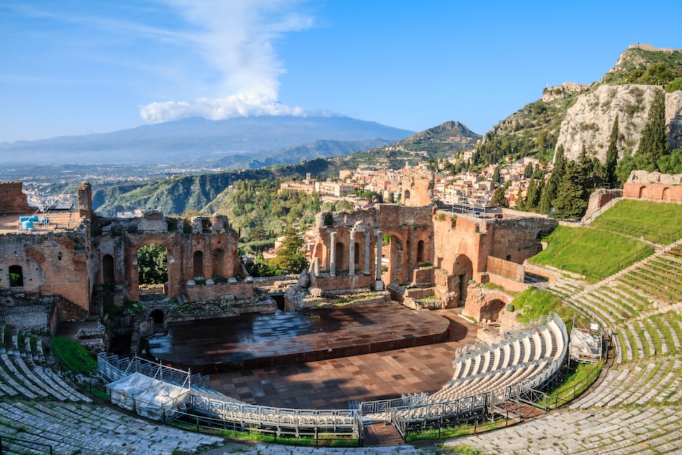 View over the Roman Theater in Taormina