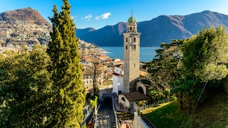 Blick über die schöne Stadt Lugano am Luganer See