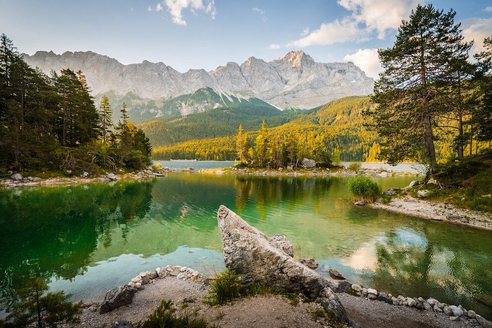 Nature, like the Eibsee near Garmisch-Partenkirchen, makes Germany an interesting travel destination