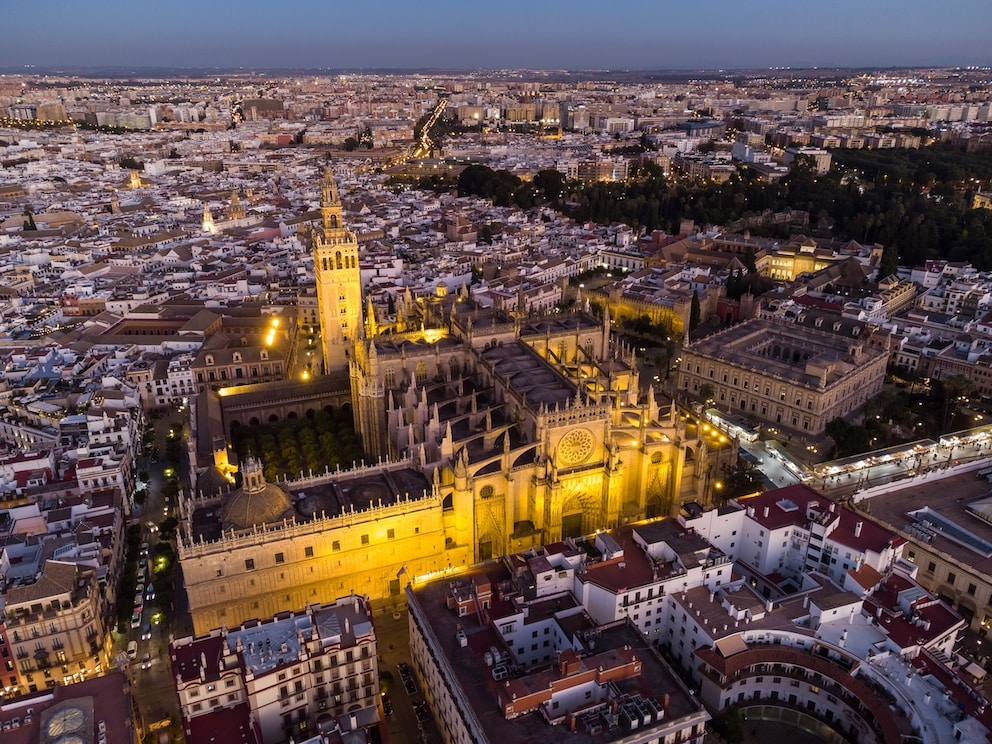 View of the mighty Cathedral of Seville