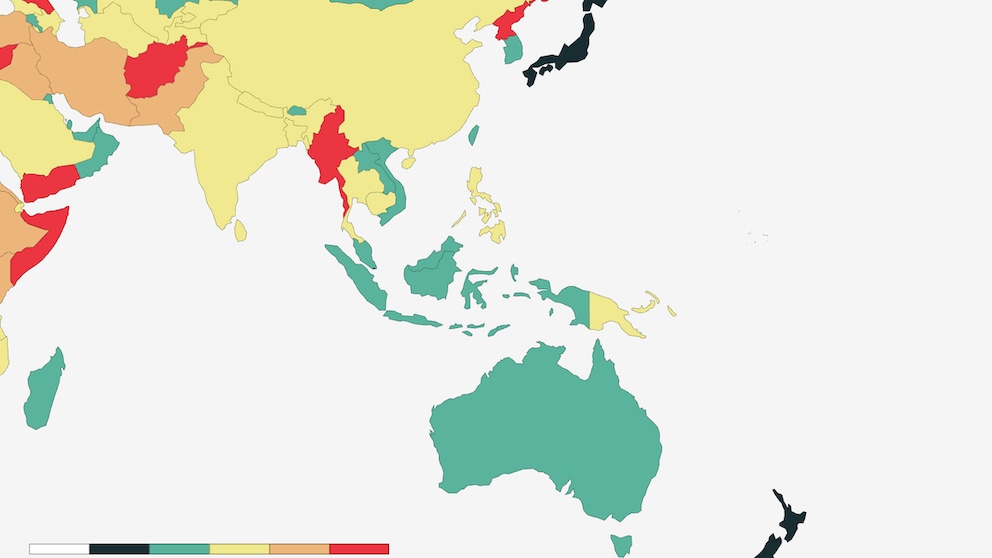 Asien-Pazifik im Global Peace Index