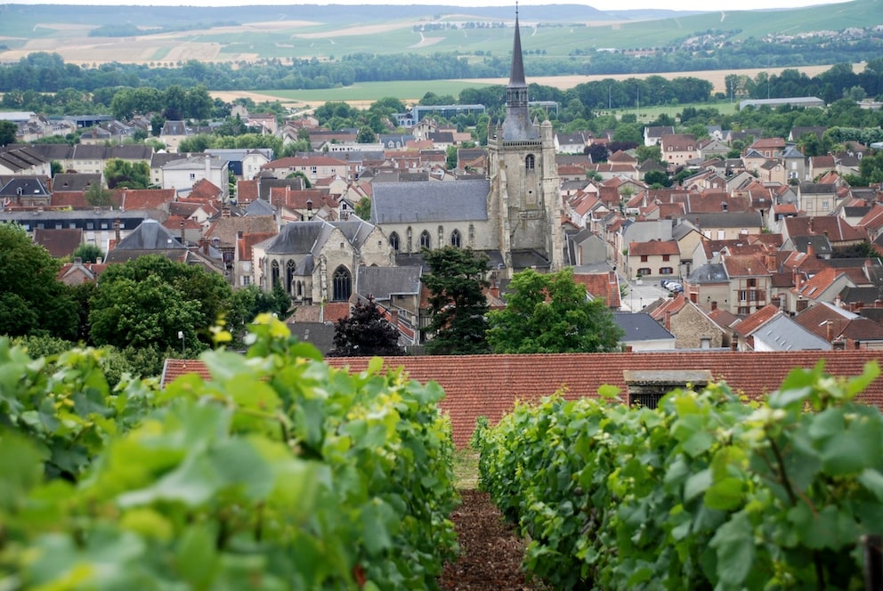 View over the village of Ay in Champagne