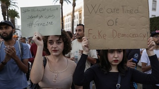Demonstrantinnen der Genz212 demonstrieren in Rabat
