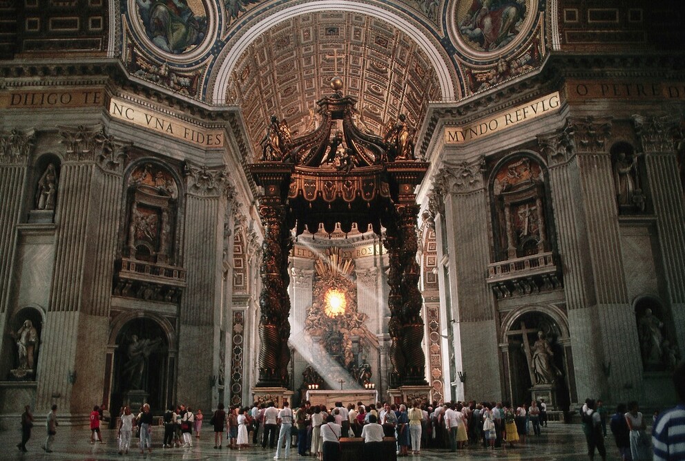 The crowds at Rome's attractions are large–as seen here at St. Peter's Basilica in the Vatican