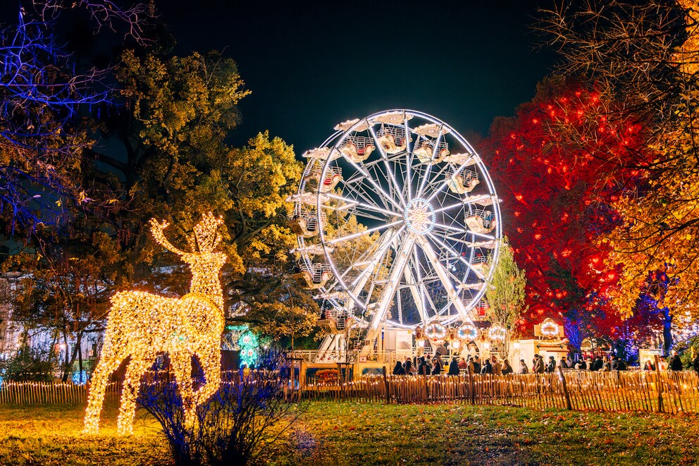 Ferris wheel at the Christkindlmarkt in Vienna