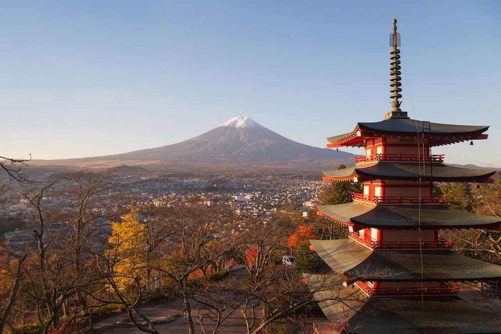 Mount Fuji zusammen mit der Chureito-Pagode