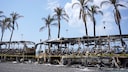 Ausgebrannte Busse in Puerto Vallarta, Jalisco, Mexiko am 23. Februar 2026