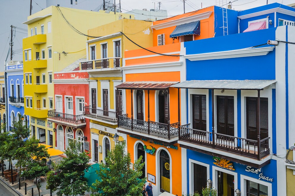 Colorful colonial buildings in San Juan