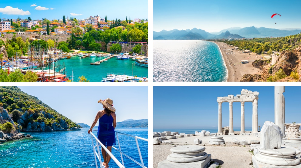Knallblaues Wasser, jede Menge Sonne und antike Ruinen sorgen an der Türkischen Riviera für besonderes Flair