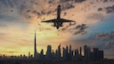 Flugzeug &uuml;ber Dubai