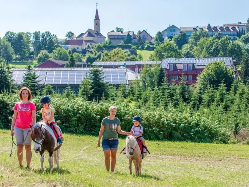 Bei einem gemeinsamen Ausflug in die Natur ist der Alltagsstress schnell vergessen.Foto: Familienhotel Runding