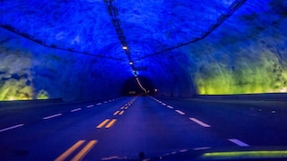 Lichtershow im Laerdalstunnel