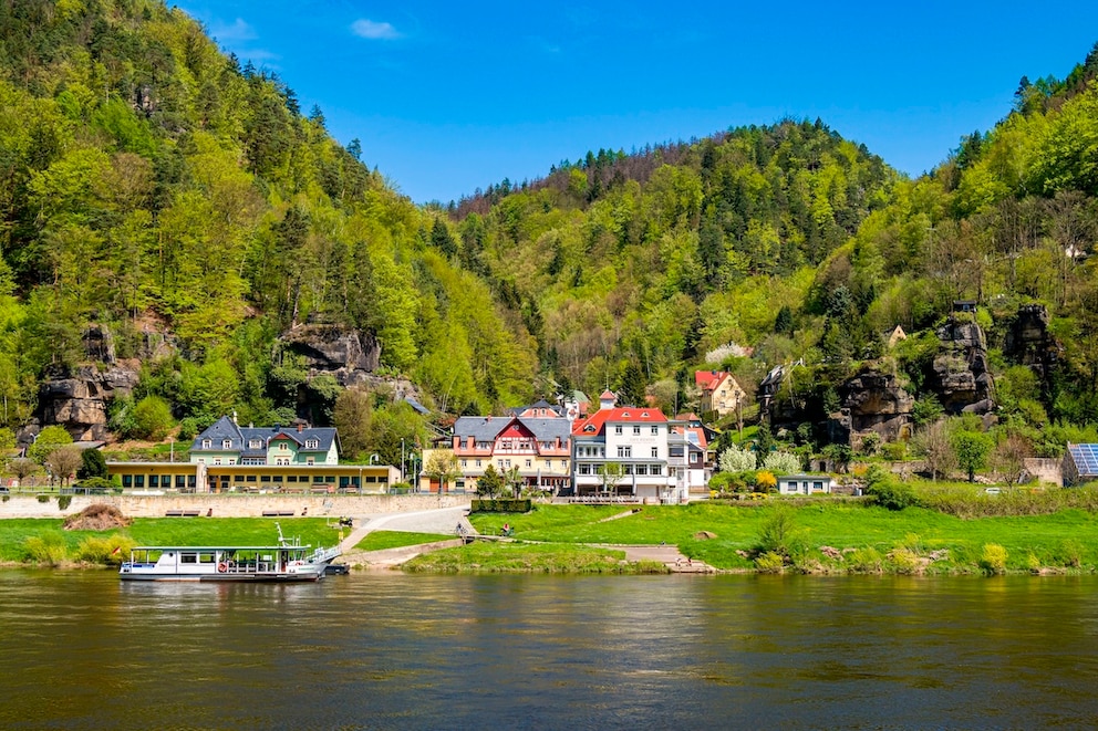 Das Dorf Schmilka nahe der tschechischen Grenze