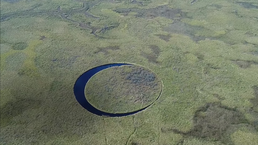 Was steckt wirklich hinter diesem nahezu perfekten Kreis im argentinischen Fluss-Delta? Lesen Sie hier.