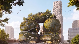 Das Gebäude Rotterdam Rocks am Ufer der Maas in den Niederlanden