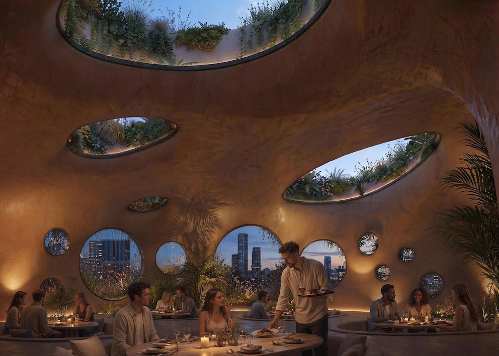 Cave-like dining area in Rotterdam Rocks