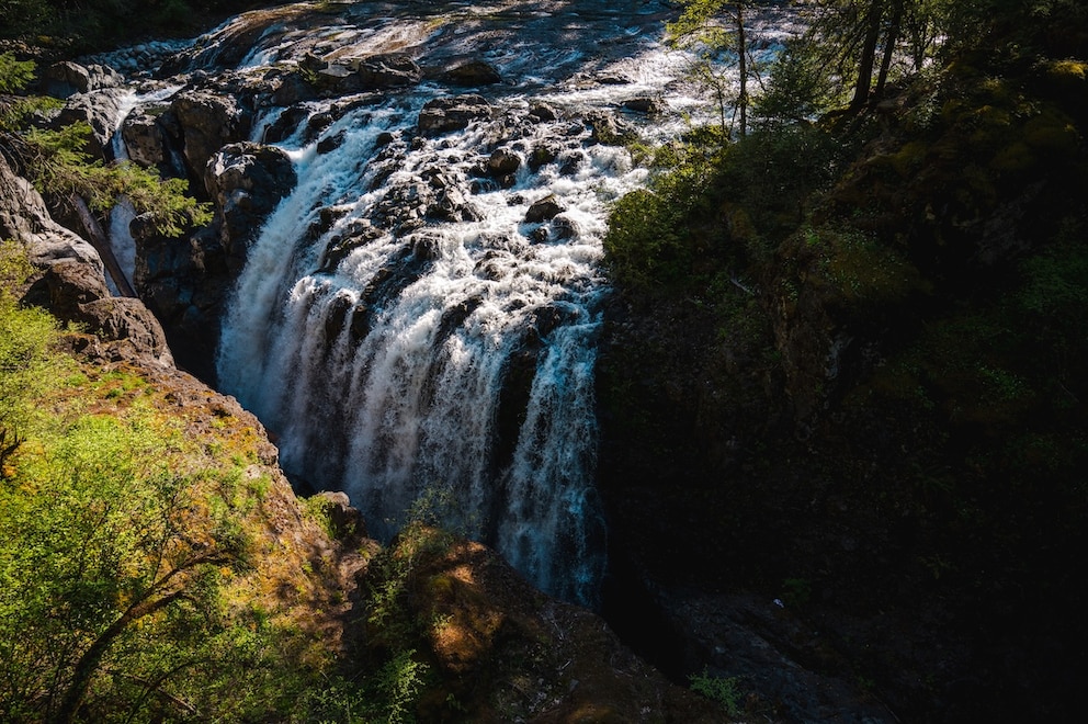 Wasserf&auml;lle st&uuml;rzen sich im Englishman River Falls Park in die Tiefe