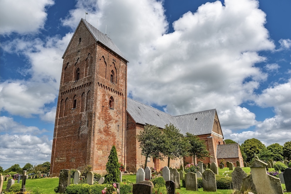 The St. Johannis Church in Nieblum with its cemetery of talking gravestones