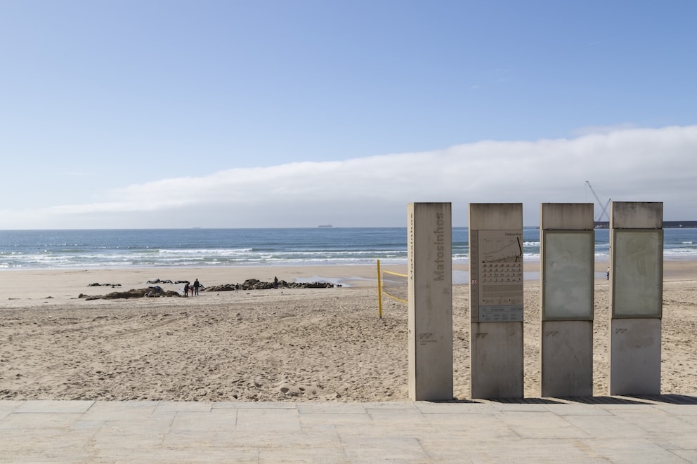 View from the waterfront promenade of Praia de Matosinhos near Porto
