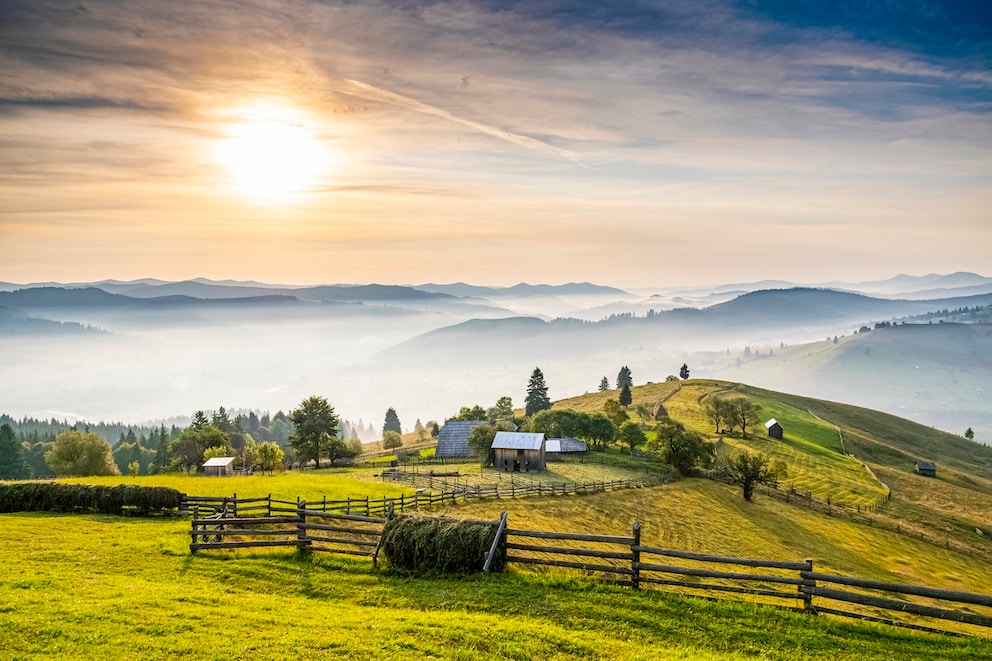 Picturesque landscape in Romanian Bukovina