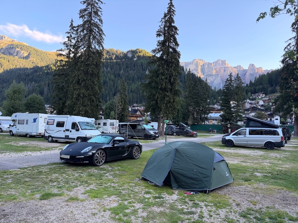 The campsite in the Dolomites
