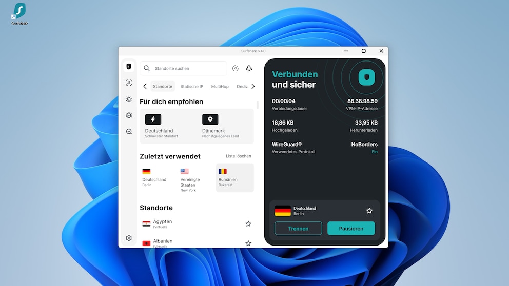 Surfshark bleibt leicht bedienbar und bietet viele Komfortfunktionen. Die aktuelle Version bringt zudem eine leicht modernisierte Oberfläche mit.