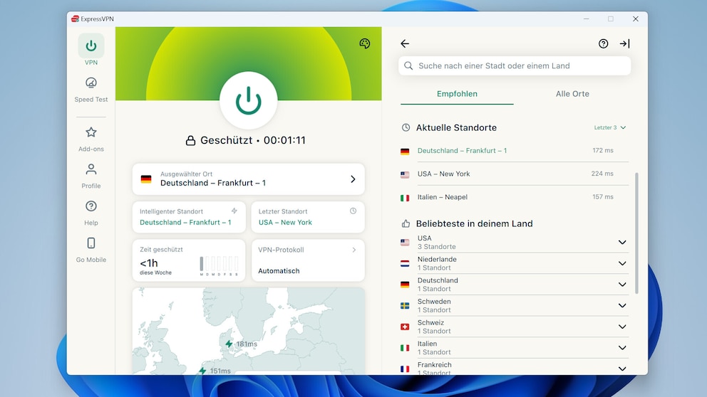 Dank der neuen Menüoberfläche gelingt die Länderauswahl deutlich einfacher. Ansonsten hilft die Suchfunktion.