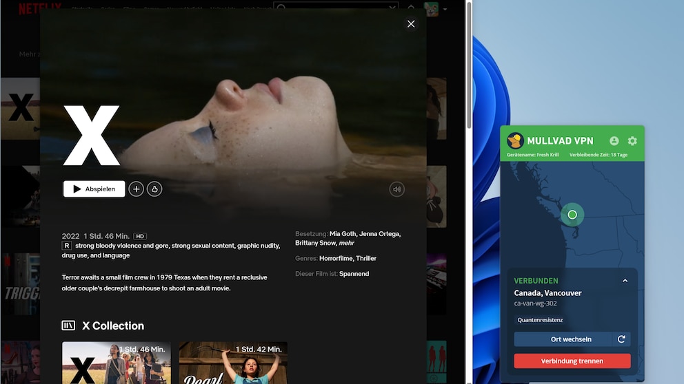 Beim Entsperren der geprüften Netflix-Regionen machte Mullvad eine gute Figur, patzte aber bei anderen Streaming-Diensten.